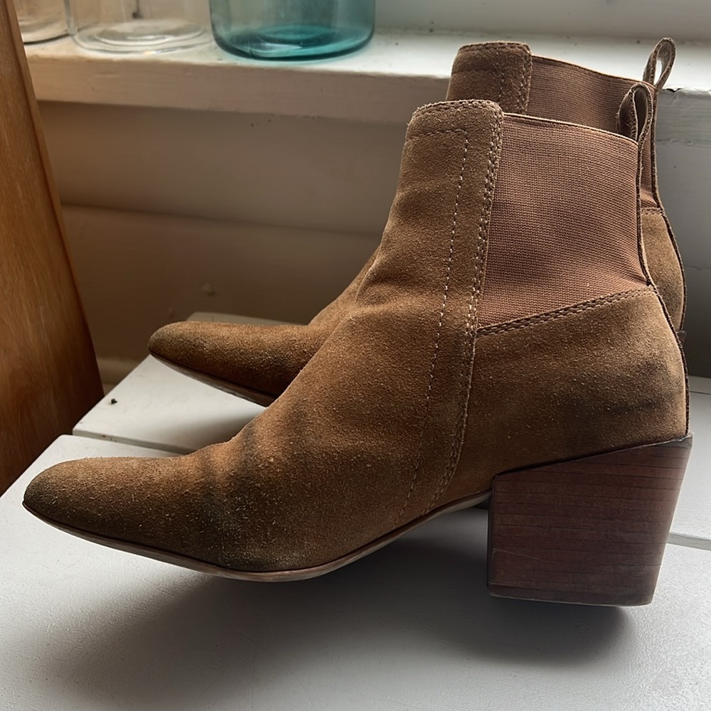 Matisse Tan Suede boots high heel booties brown pointed toe Women’s size 8.5 - Picture 8 of 13